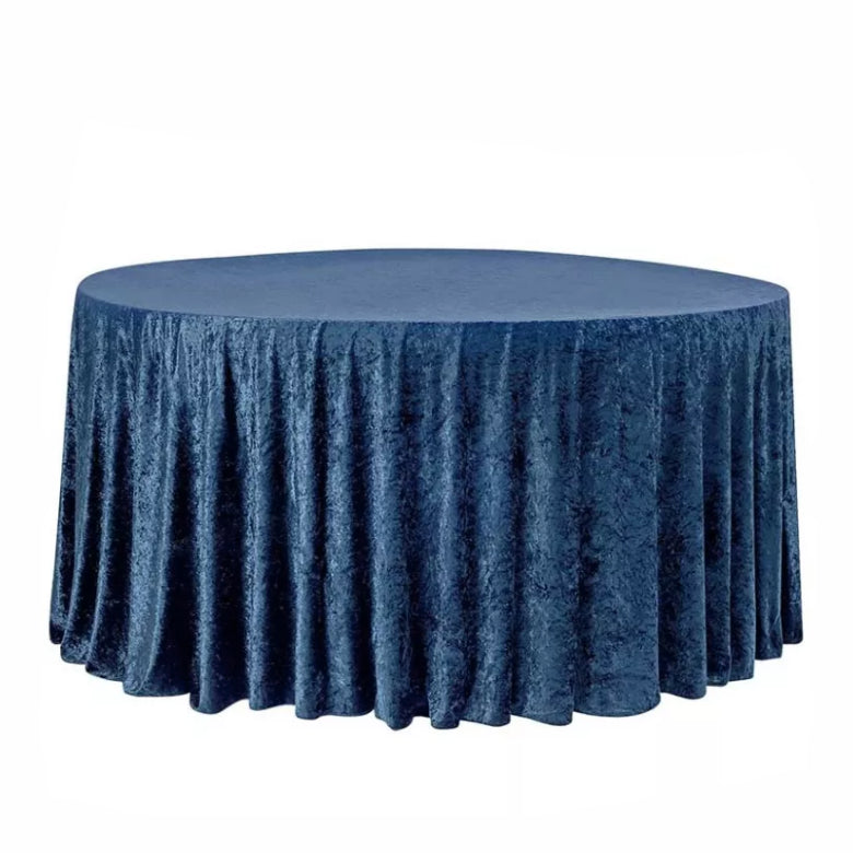 Location Nappe Ronde Marine Velours 300 x 300