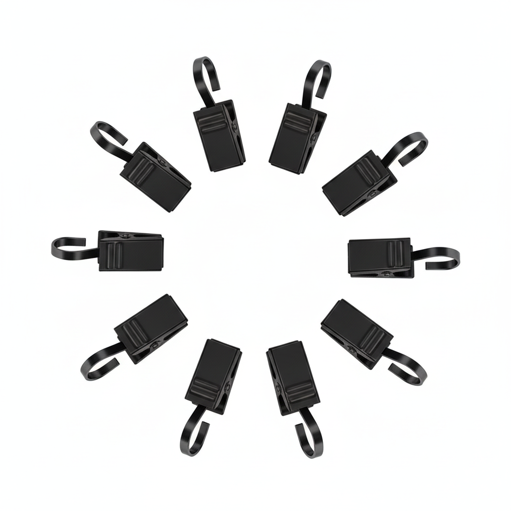 Location pince métallique crochet en S noir pour grille d'exposition modulable – lot de 10 pcs