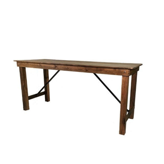Location Table Haute Pliante Bois Rustique