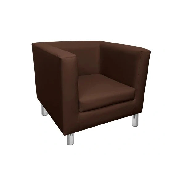 Location Fauteuil Cube Cuir Marron