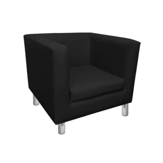 Location Fauteuil Cube Cuir Noir