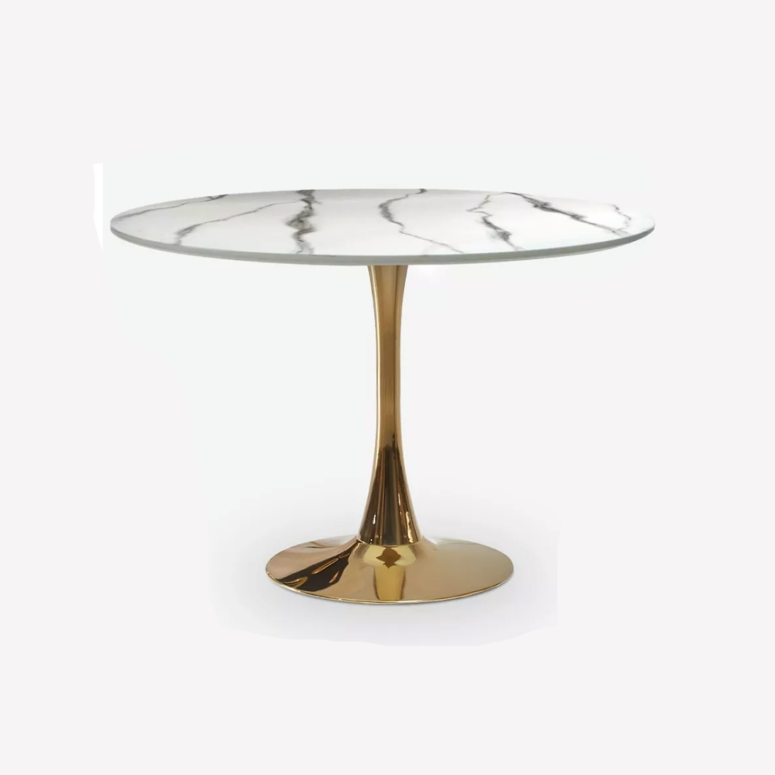 Location Table Ronde 120cm Elsa Blanche/Marbre/D'or