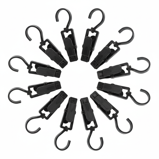 Location crochet pince noir pour grille d'exposition – lot de 10 pcs, rotation 360°
