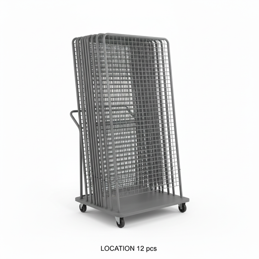 Location pack 12 grilles d'exposition caddie avec pieds métalliques – mur autoportant événementiel Paris et Île-de-France
