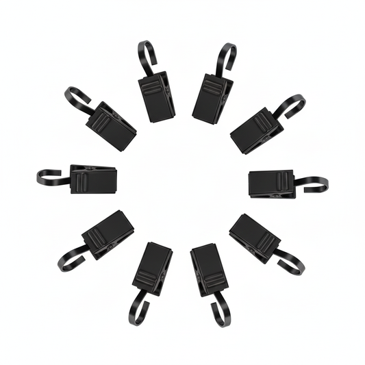 Location pince métallique crochet en S noir pour grille d'exposition modulable – lot de 10 pcs