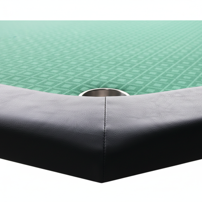 Vue de dessus table de poker octogonale Buffalo, tapis vert et porte-gobelets – location événement Paris