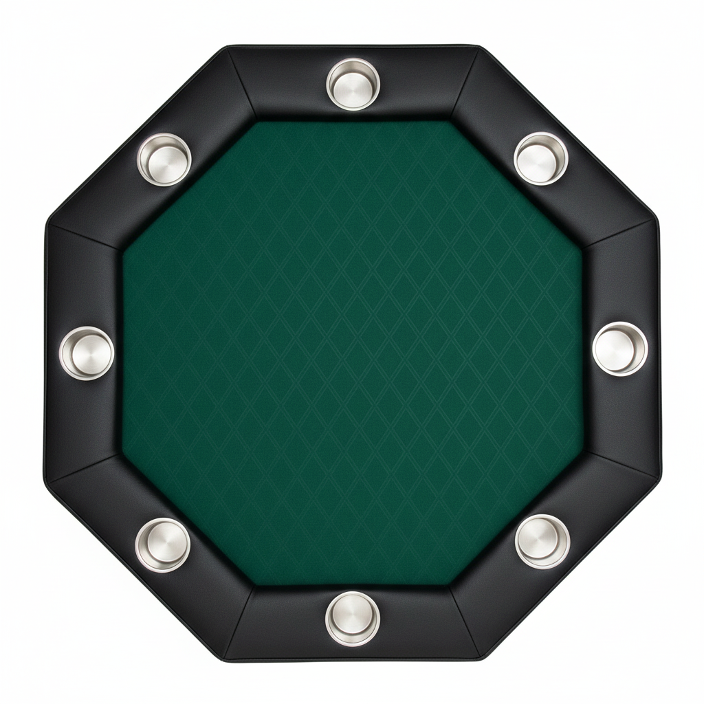 able de poker octogonale Buffalo pliable, bords rembourrés et pieds métal – location Paris & IDF