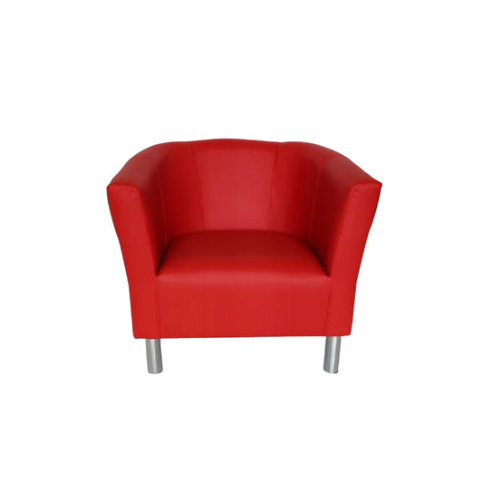 Location Fauteuil Club Cuir Rouge