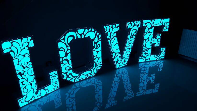 Lettres Love Lumineuses Ajourées - GP LOCO EVENEMENT