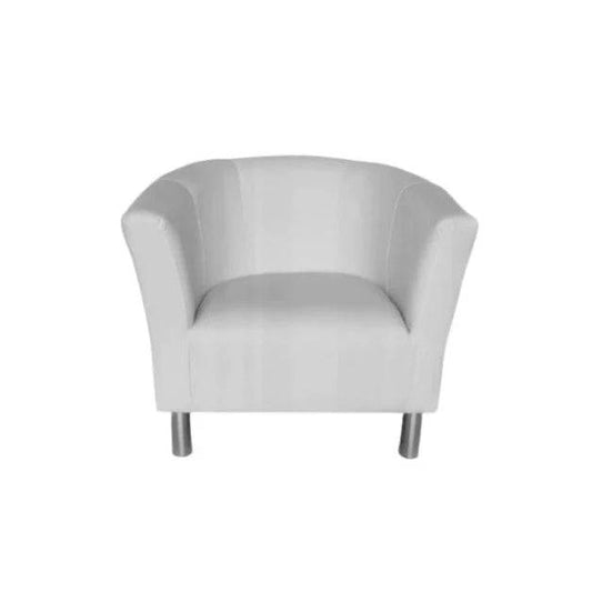 Location Fauteuil Club Cuir Blanc - GP LOCO EVENEMENT