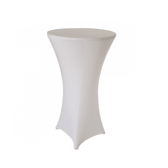 Location Table Haute Pliante Housse Blanche - GP LOCO EVENEMENT