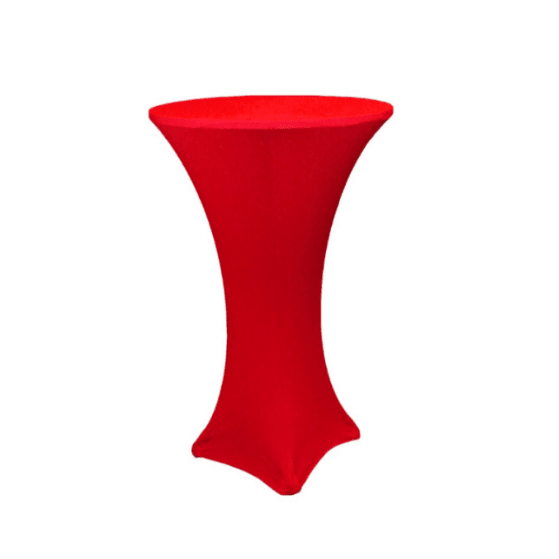Location Table Haute Pliante Housse Rouge - GP LOCO EVENEMENT