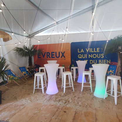 Location Tabouret Haut Tolix Blanc - GP LOCO EVENEMENT