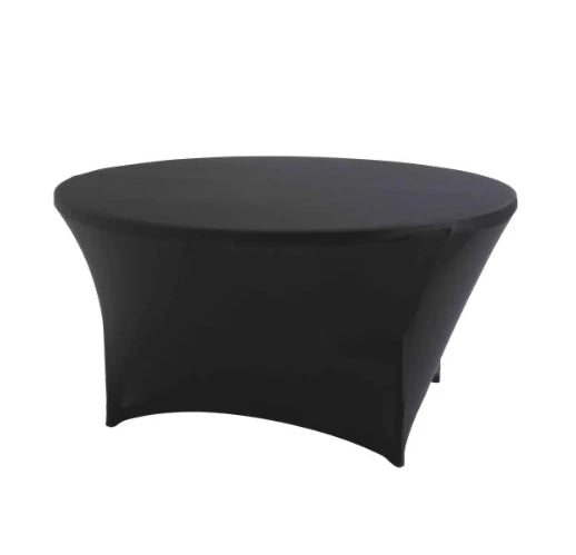 Location Table Pliante Ronde 180cm Houssée Noire