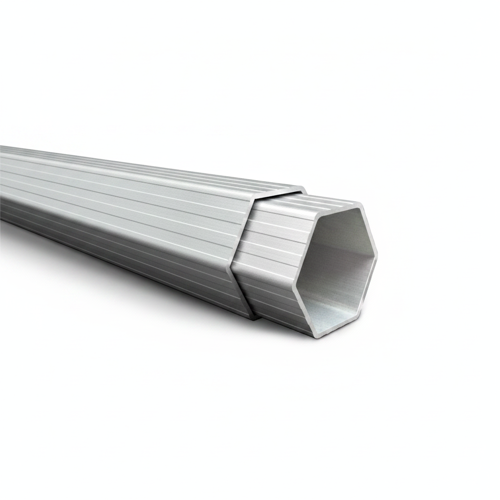 Profilé hexagonal en aluminium 55mm rainuré pour structure de barnum pliant professionnel
